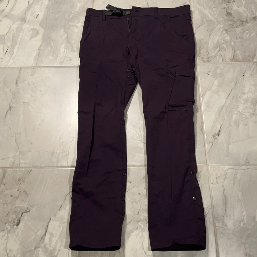 Prana Stretch Zion slim fit tapered pant 32 x 30 dark purple excellent condition